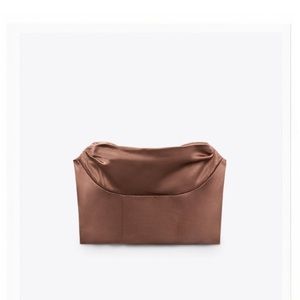 Satin effect corset crop top